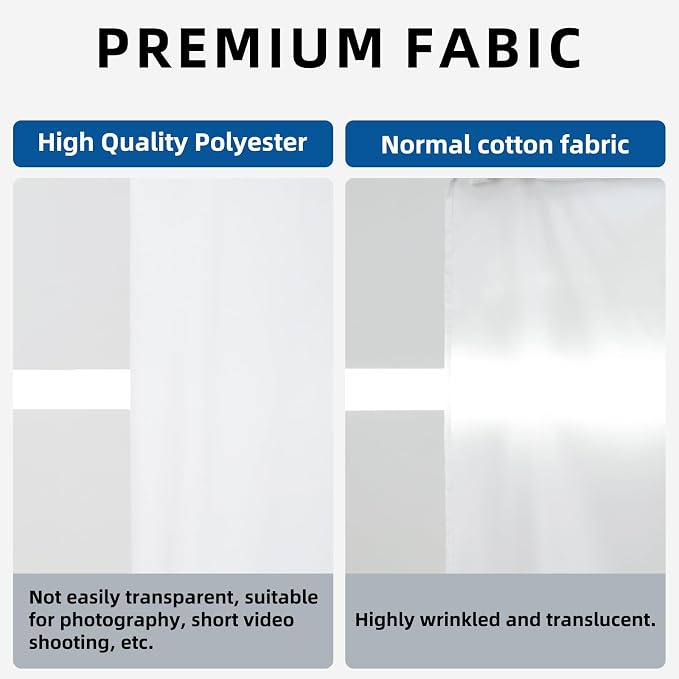 White Photo Backdrop for Photography Photoshoot Background, 10x7FT | Multipurpose Screen for Portrait Studio Video Recording Party Non-Reflective Easy Setup High Density - Image 3