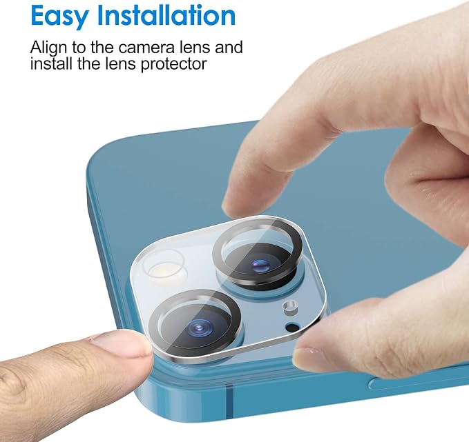 JETech Camera Lens Protector for iPhone 13/13 mini, 3-Pack | 9H Tempered Glass, HD Clear, Anti-Scratch Protection, Night Shot Compatible, Case-Friendly - Image 4