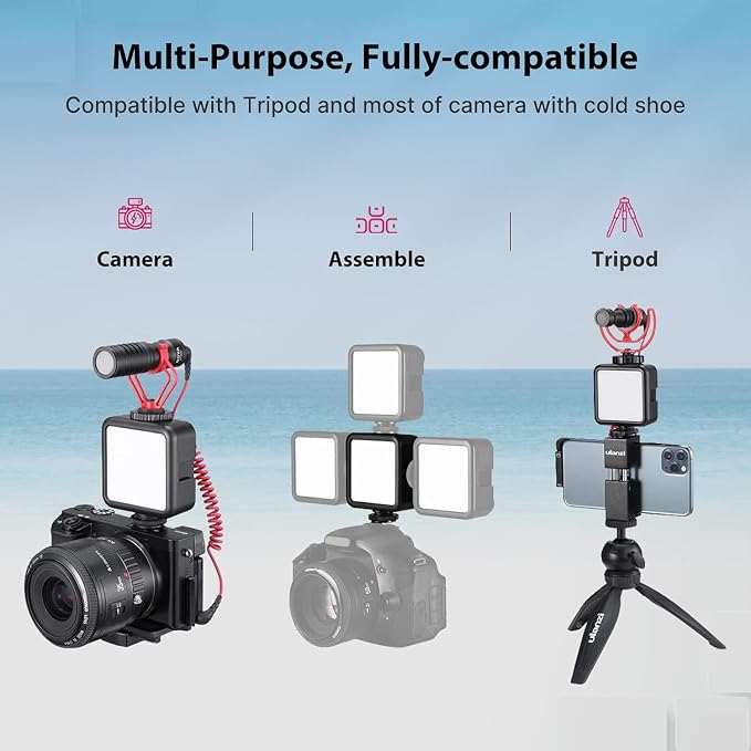VIJIM VL81 On Camera LED Video Light, 3 Cold Shoe Expandable Fill Light | 3000mAh Rechargeable Bi-Color 3200K-5600K Dimmable Panel Portable Photography Lighting for Phone YouTube Vlog Live Streaming - Image 5