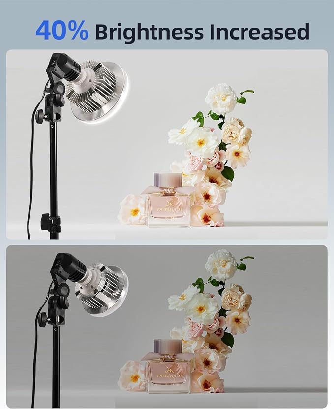 Softbox Lighting Kit 16x16in Soft Box 2Pack Upgrade 135W 2700-6400K 100V-240V E27 LEDBulb Continuous Photography Lighting,Photo Studio Light Equipment for Camera Shooting Video Recording - Image 3