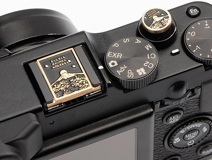 Falling Cherry Blossoms Camera Metal Hot Shoe Cover Shutter Button Set for Fujifilm xpro2 x100vi xt50 xt30 for Nikon df zfc (Copper Alloy-Set) - Image 2