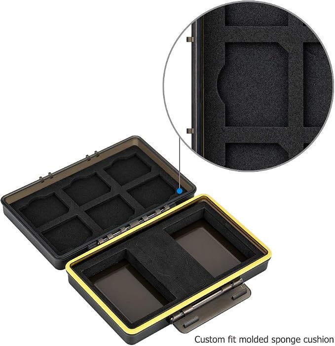 LP-E6 LP-E6N LP-E6NH Battery SD Card Case Holder for 6 SD 2 Battery, Water-Resistant Camera Battery Storage Organizer Box for Canon EOS R6 R5 Mark II R R7 R5M2 R 5D Mark IV III II 7D 6D Mark II - Image 5