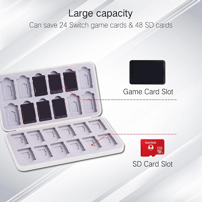 PERFECTSIGHT Switch Game Card Case for Nintendo Switch 2 / Lite/ OLED, Cute 24 Game Holder Cartridge Case for Game Cards and 48 SD Cards, Kawaii Portable Compact Storage Box, Animal - Image 2