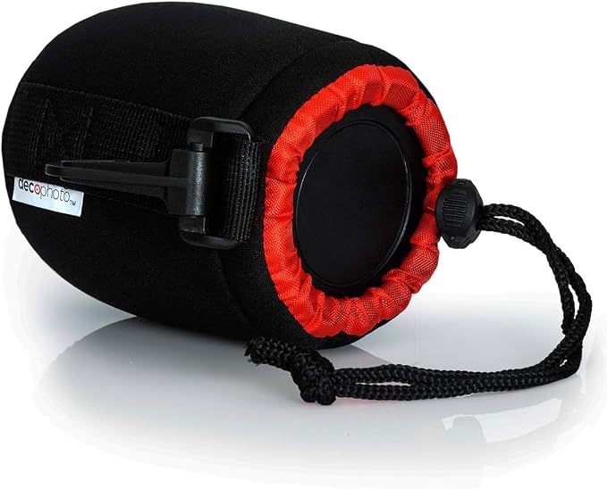 Small Neoprene Lens Bag Protective Water and Weather Resistant Shock Drop and Scratch Armor Pouch Sleeve Case with Plush Interior, Black - Image 6