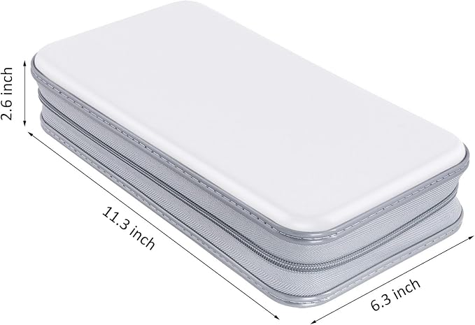 Siveit CD DVD Cases 96 Capacity Disc Storage Binder for Car(White) | Hard Plastic CD DVD Disc Cases Storage Binder Wallet for Car Home Office Travel - Image 6