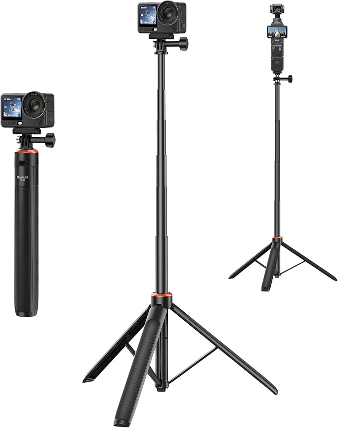 53" Osmo Action 6 Selfie Stick Tripod for DJI Osmo Nano/Action 6, Compact Extendable Handle Grip w Magnetic Quick-Release Adapter Mount, Extension Rod/Travel Vlogs Stand/Accessory for Video Shooting - Image 8