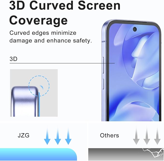 3 Pack Screen Protector for Google Pixel 9a Tempered Glass | Supports Ultrasonic Fingerprint Unlocking, Featuring Anti-Scratch 9H Hardness & Easy Alignment Kit - Image 6
