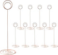 Table Number Holders, 10PCS Place Card Holder, Photo Holder (8.7"Rose Gold) | Cards Stand Name Menu Clips, Large Size Table Sign Card Holders for Centerpieces Wedding Birthday Party by Hoewina