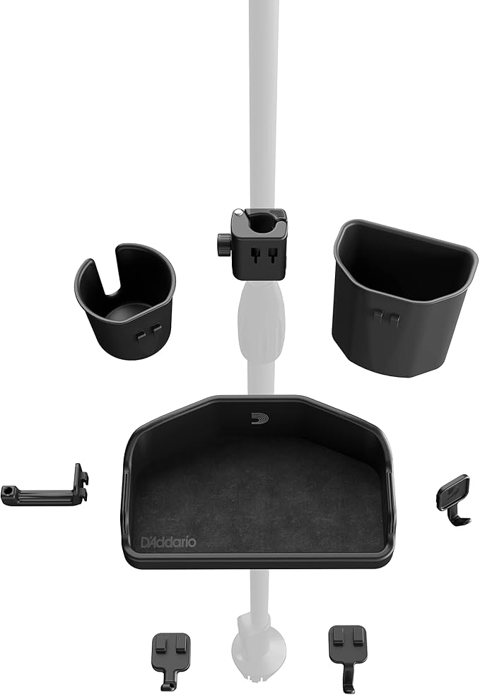 D'Addario Mic Stand Accessory System Starter Kit | D'Addario mic stand accessories organize picks, drinks and gear, keeping essentials secure, visible and stage-ready. - Image 4