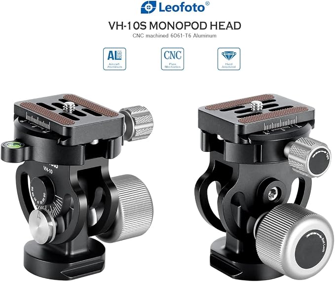 Leofoto MP-285C+VH-10S Monopod and Tilt Head Set, Carbon Fiber, VH-10S Monopod Head, 5 Leg Sections, Arca Compatible (MP-285C+VH-10S Set) - Image 3