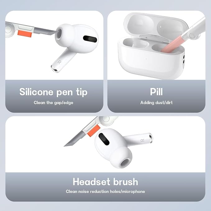 Laptop Cleaner, All in 1 airpod Cleaner kit Keyboard Cleaner Set, Computer MacBook Earphone Camera Cleaning Kit, Tablet and Screen Dust Brush Tool for Computer, PC, TV Camera Lens Computer Vacuum - Image 3