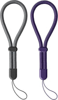2 Pc Phone Wrist Strap Charm Anti-Lost Lanyard Hand Wristlet Finger Grip Strong Durable Adjustable for Women Men Universal for iPhone Camera Keychain USB Flash Drive Wallet ID Tag Grey Puple by Casecond