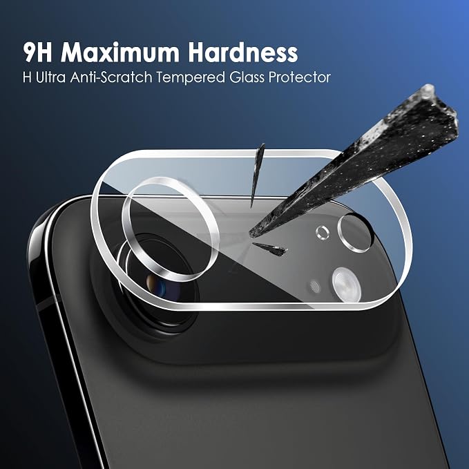 FanTEK Camera Lens Protector Compatible with iPhone 17 Air, 9H Tempered Glass Camera Screen Cover, Ultra HD Clear Acrylic Full Coverage Guard, Case Friendly - Image 3