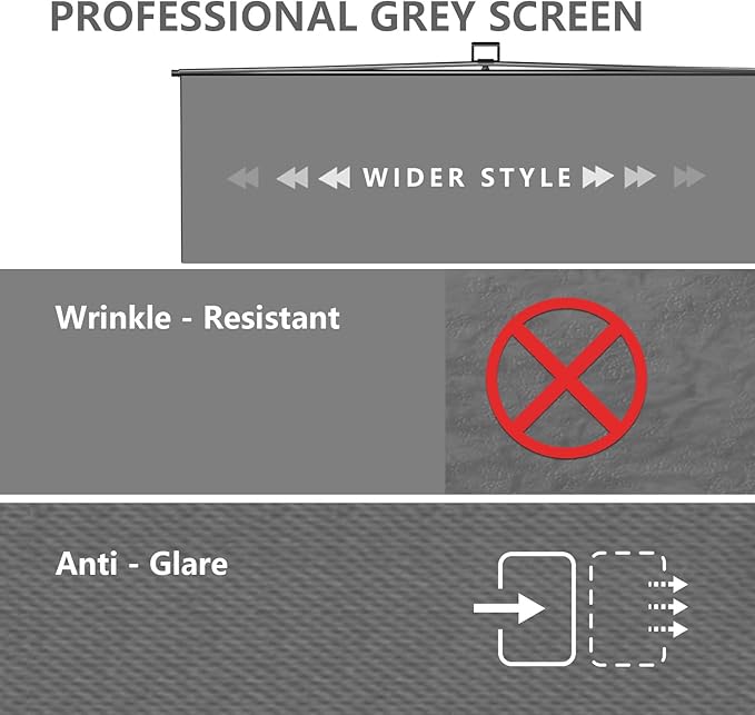 【Wider Style】 RAUBAY 78.7 x 82.7in Large Collapsible Gray Backdrop Screen | Retractable Panel Photo Gray Background with Stand for Video Conference, Photographic Studio, Streaming - Image 3