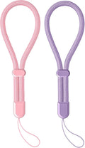 2 Pc Phone Wrist Strap Charm Anti-Lost Lanyard Hand Wristlet Finger Grip Strong Durable Adjustable for Women Men Universal for iPhone Camera Keychain USB Flash Drive Wallet ID Tag Puple Pink by Casecond