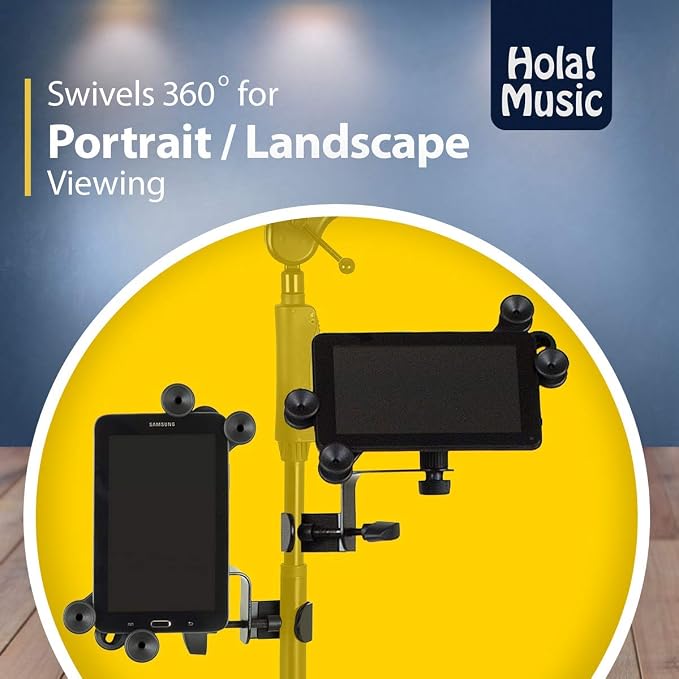 Pack of 2 Tablet Holder - Hola! Music Microphone Music Stand Tablet/Smartphone Holder Mount - Fits Devices from 6 to 15 Inch - Image 4