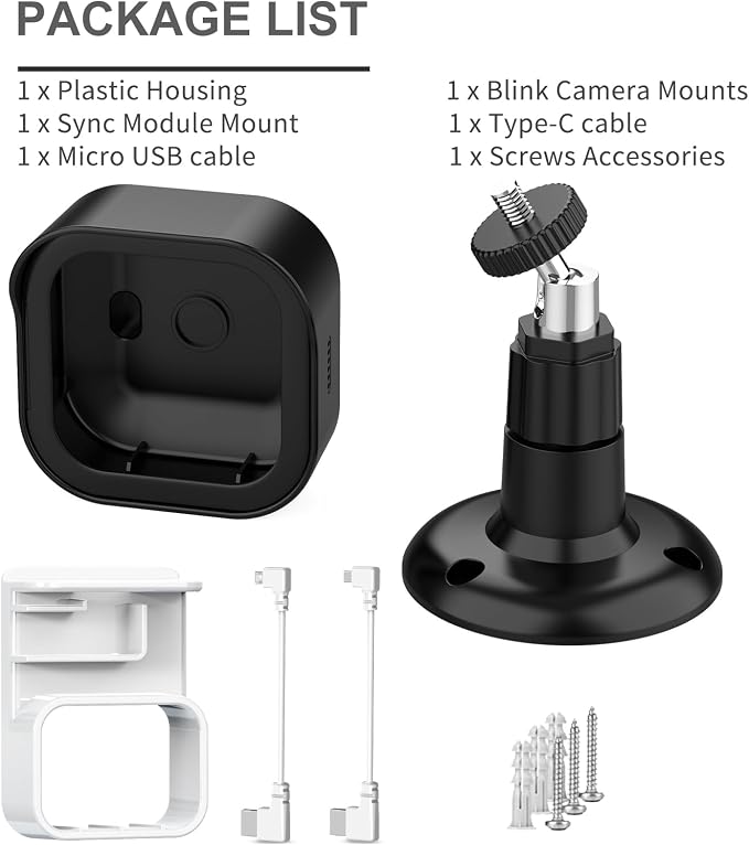 Blink Outdoor Camera Mount, Sync Module Mount for Blink Module, 1 Pack | 360°Adjustable Blink Outdoor Wall Mount, Weatherproof Protective Cover for Blink Outdoor 4/2K Camera, Snap-on install, Black - Image 7
