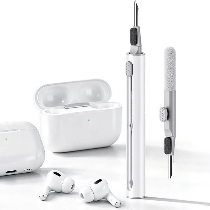 Hyashee Cleaner Kit for AirPods Pro 3/2/1, 3-in-1 Earbud Cleaning Pen with Metal Tip, Soft Brush & Flocking Sponge, Cleaning Tool for Wireless Earbuds, Charging Case, Phone, Keyboard & Electronics by HyasheeDesignforElectronics