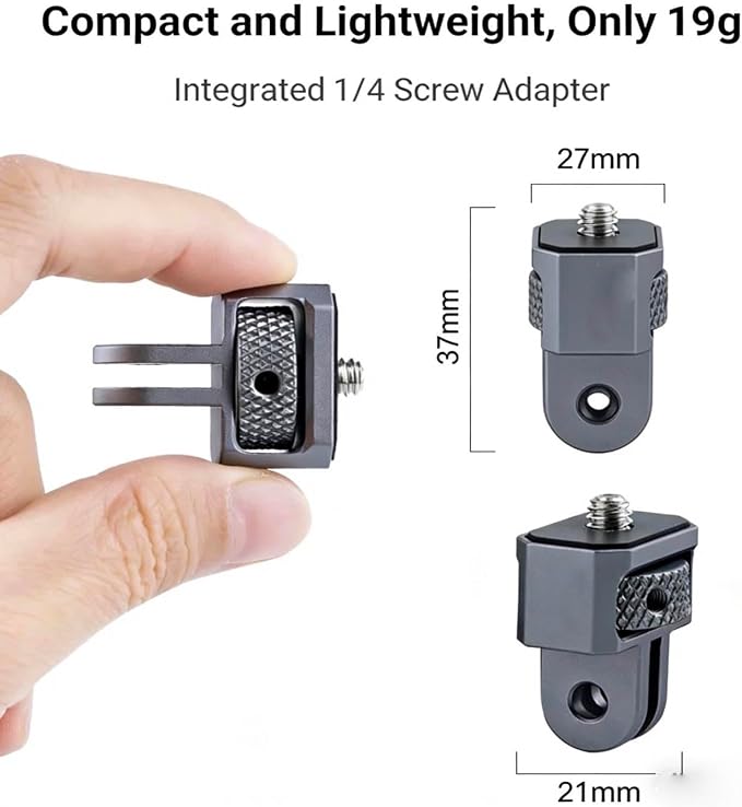 Aluminum Camera Tripod Adapter 1/4"-20 Conversion Adapter Mounts Compatible with Gopro Action Cameras Insta360 and Other Standard 1/4 Accessories, Quarter Inch Mount Adapter (Type CC) - Image 3
