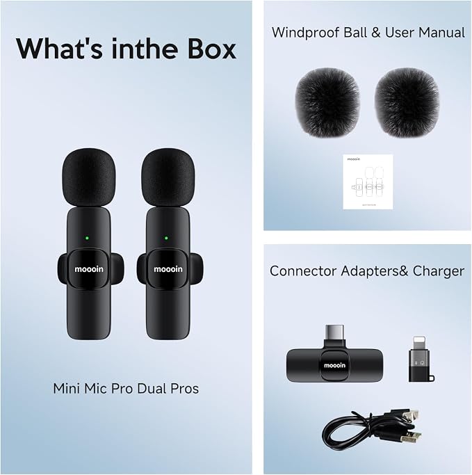 Wireless Mini Microphone for iPhone/Android:Lapel Microphone for Video Recording,Plug and Play,Live Streaming and Podcasting-Textured Black - Image 4