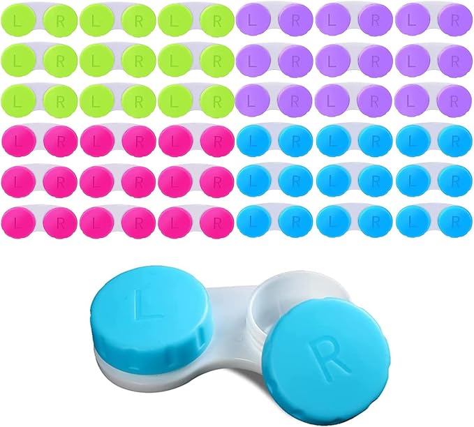 KISEER 36 Pack Colorful Contact Lens Case Box Holder Container Soak Storage Kit by KISEER