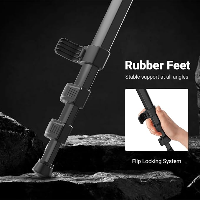 NEEWER Basics 66.5"/169 cm Travel Tripod for Camera, Lightweight Portable DSLR Stand with Ball Head, Arca Type QR Plate, Cell Phone Holder Compatible with iPhone Video Recording, Max Load 11 lb, TP12 - Image 3