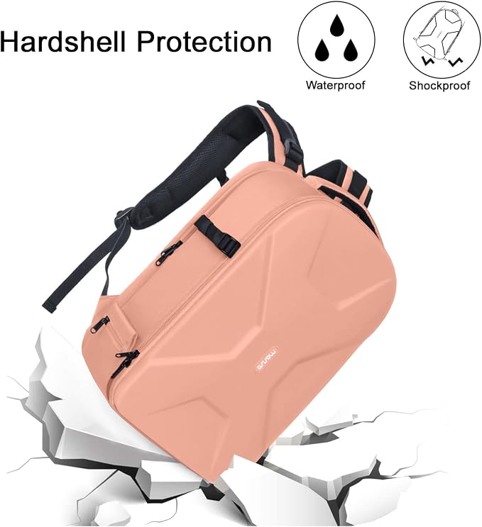 MOSISO Camera Backpack, DSLR/SLR/Mirrorless Photography Camera Bag | 15-16 inch Waterproof Hardshell Case with Tripod Holder&Laptop Compartment Compatible with Canon/Nikon/Sony, Salmon Pink - Image 4