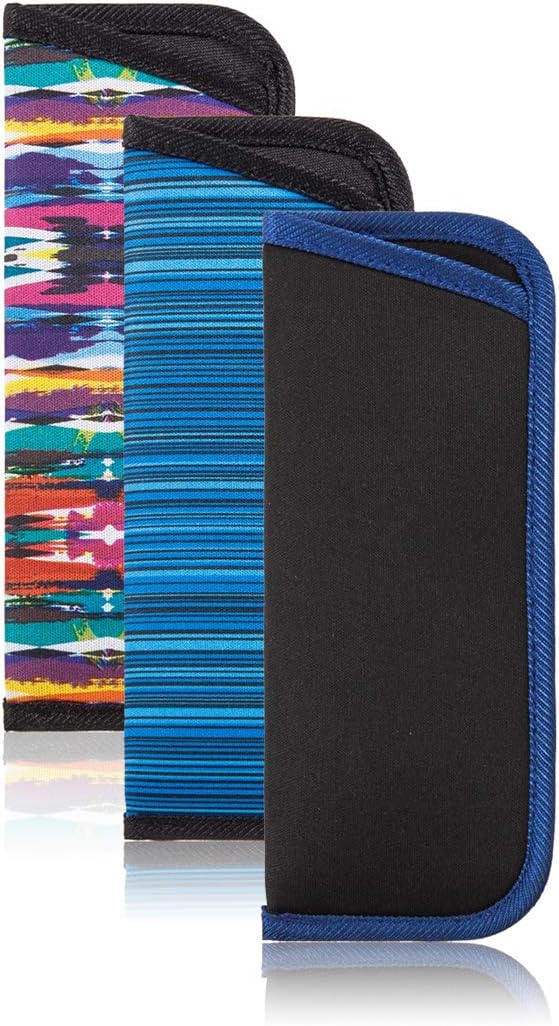 TRIUMPH VISION 3 Pack Reading Glasses Pouch Soft Case Eyeglass Sleeve Slim | Alternative to Bulky Case in bag, Lightweight Lined Padded Protect Optical lens Slip in, Cute Pattern Portable for Daily Use by TRIUMPHVISION