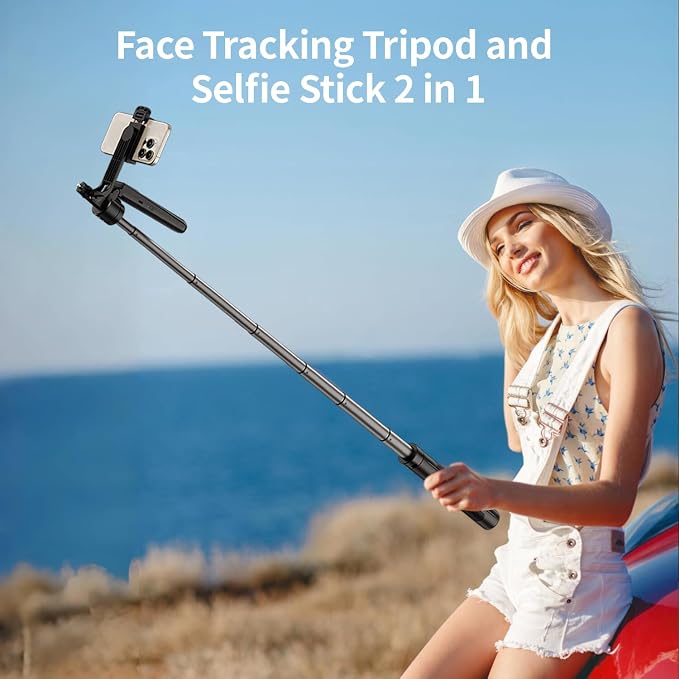 70.9" Auto Face Tracking Tripod with 360 Rotation & 10" Ring Light, Phone Tripod & Selfie Stick with Remote for Cell Phone 4"-7", Motion Sensor for Live Stream Vlog Video Recording - Image 6
