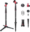 5 in 1 Golf Monopod with Tripod Base, Magnetic Phone Stand for Cameras, Smartphone Selfie Stick with Ground Spike Stake & Extension Bar 1/4’’ Max Height 63’’ (GF-M25) by Manbily
