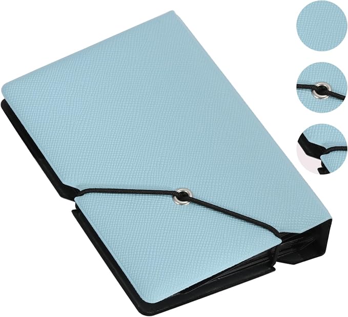 2x3 Instax Mini Photo Album, 28 Pockets. Sky Blue, 1PK | Portable Wallet Size Album Stores 2x3 inch Instant Photos. Fits Polaroid, Instax Mini, Kodak Mini Prints and Zink. - Image 2