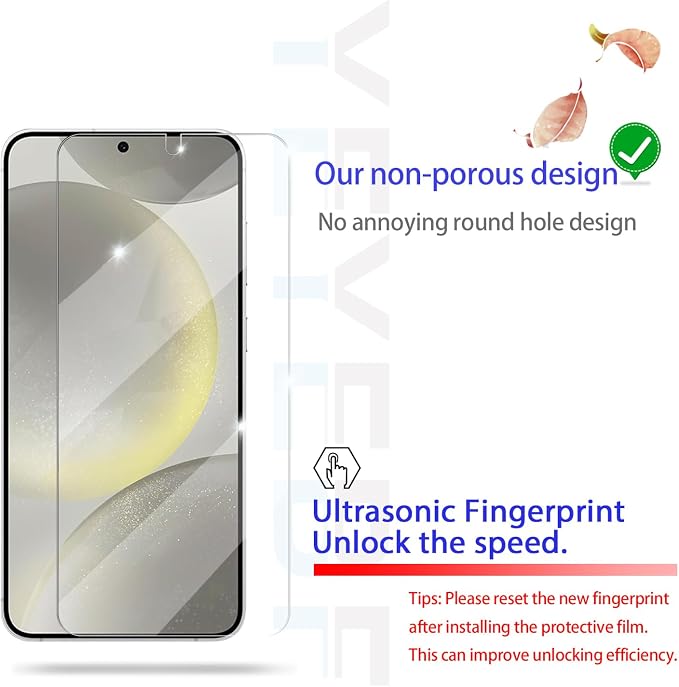 Galaxy S24 Screen Protector + Camera Lens Protector, [2 +2 Pack] [Ultrasonic Fingerprint Unlock] [Case Friendly] Full Coverage Tempered Glass Screen Protector For Samsung Galaxy S24 - Image 4