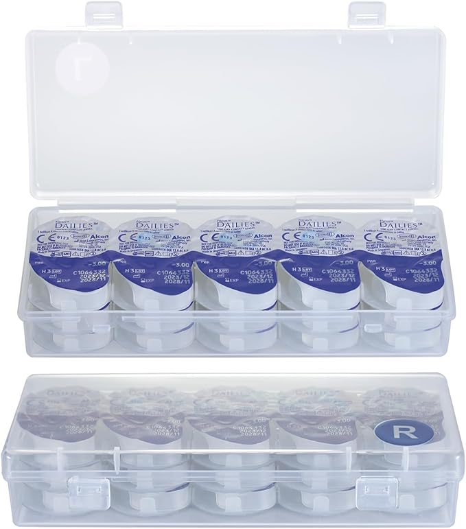 2-Pack Contact Lens Organizer Case, Portable Storage Case for Daily Disposable Contact Lenses, Holds 30 Lenses Each, 30 Days Total by Unknown