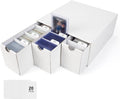 Trading Card 3 Drawer Top Loaders Storage Box with 20 Card Dividers | Cardboard Trading Card Organizer for Collectible Cards Games,Card Box Fits For TCG,MTG,TCG and Basktaball Cards by XRACV