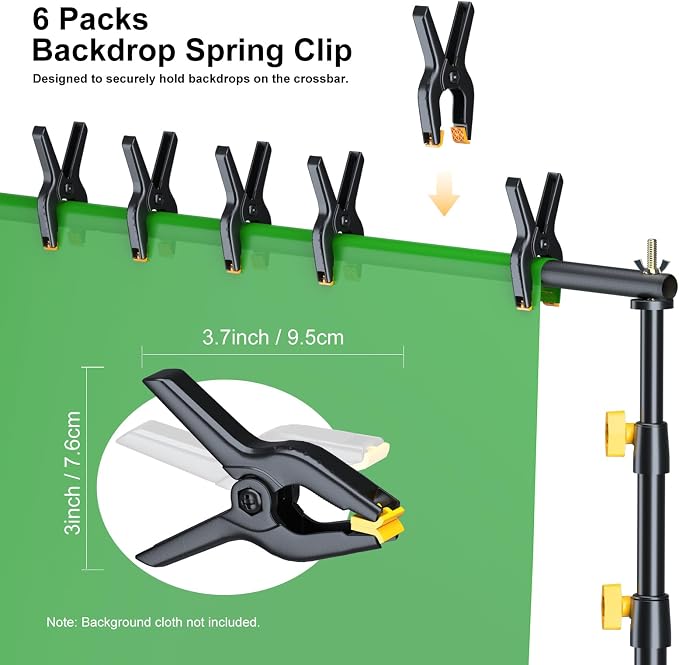 LINCO Lincostore Backdrop Stand Kit 10x7ft for Photography | Adjustable back drop holder frame with clamps, sand bags, carry bag for party, event decoration, wedding & photo studio - Image 5