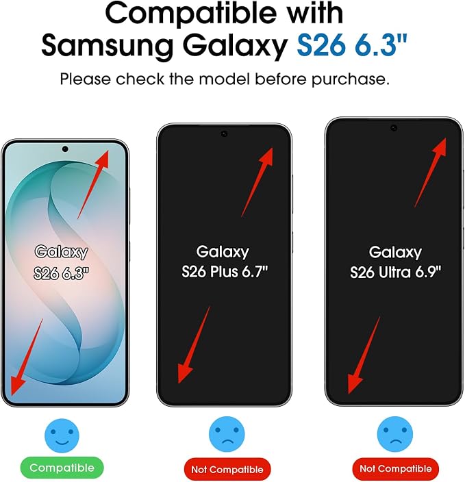amFilm OneTouch for Samsung Galaxy S26 Screen Protector 6.3" Tempered Glass | Auto-Alignment 30s Install with Camera Lens Protector, Bubble Free, Case Friendly, Anti-Scratch [2+2 Pack] (S26-6.3'') - Image 2
