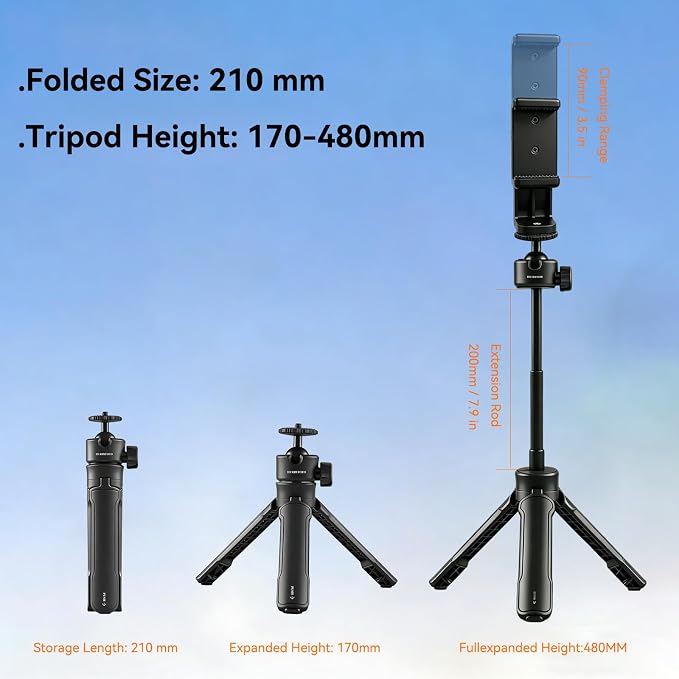 One-Click Mini Desktop Tripod for Camera, Phone & Action Cam | Adjustable Foldable Stand for Streaming, Zoom Meetings, Vlog Recording & Content Creation - Image 5