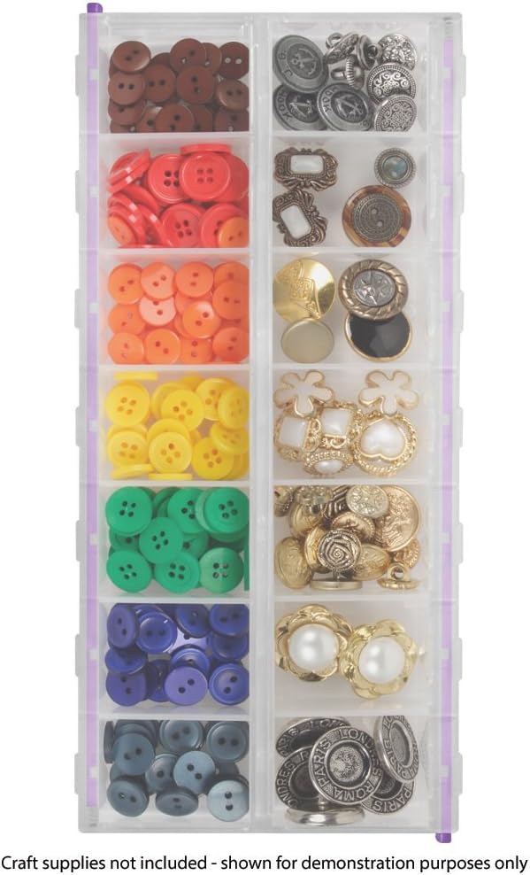 Craft Mates Craft & Sewing Supplies Organizer, 14 Locking Compartments, 3XL | Clear Plastic Storage for Buttons, Pins, Jewelry, Diamond Art & Craft Supplies, Large Portable Organizer for Crafters - Image 5