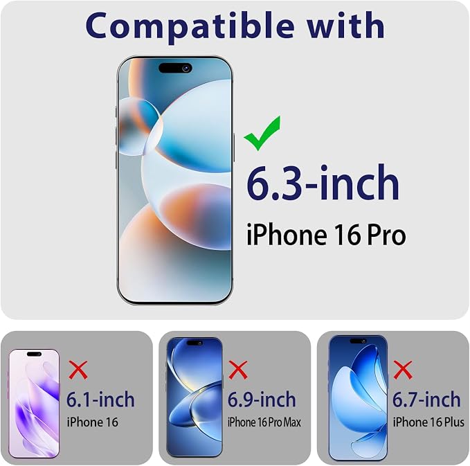 2+2 Pack Screen Protector for iPhone 16 Pro 6.3 Inch Tempered Glass | with Camera Lens Protector, 9H Hardness, Anti Scratch, Bubble Free - Image 2