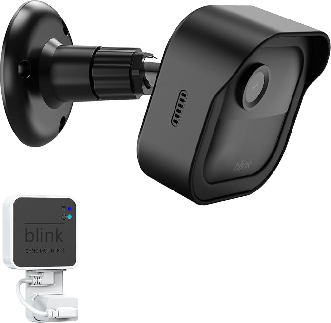Blink Outdoor Wall Mount for Outdoor 4/2K+ Camera, Blink Sync Module Mount | 1 Pack Weatherproof Protective Cover, 360 Degree Adjustable Mount, Perfect View Angle for Blink Home Security System, Black by PEF