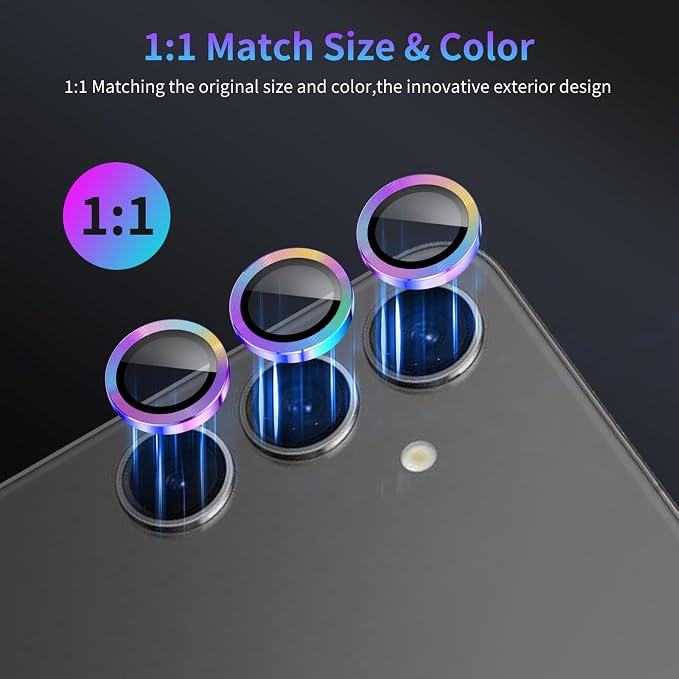 Camera Lens Protector for Samsung Galaxy S24 Plus,1 Pack | Tempered Metal Glass Camera Cover, HD Clear Anti-Scratch Lens Screen Protector Film,Case Friendly,Colorful Titanium - Image 5
