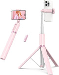 ATUMTEK 55" Selfie Stick Tripod, All-in-one Extendable Aluminum Phone Tripod with Rechargeable Bluetooth Remote for iPhone and More, Fitting 4.7-7 inch Smartphones, Pink by ATUMTEK