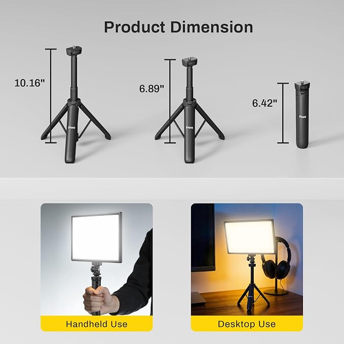 13" LED Video Soft Light Panel with Desk Stand | 19.5w 650lux/M Photography Studio Lights with Cri>95 & 2500-6500k, For Tiktok, Youtube Video Recording and Streaming - Image 4