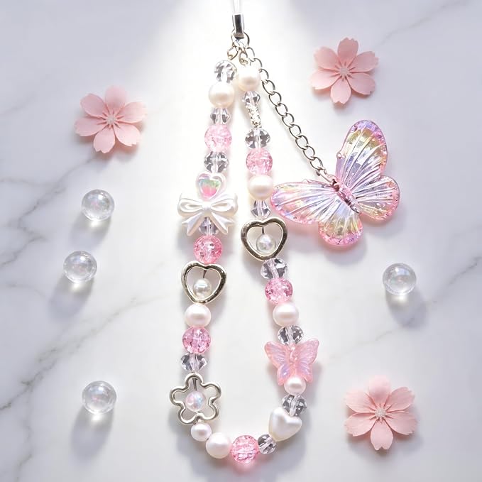 Beaded Camera Wrist Strap Cute Digital Camera Charm Lanyard, Phone Wristlet Charms, Phone Chain for Camera - Image 2