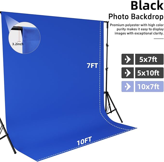 Royal Blue Photo Backdrop for Photography Background, 10x7FT | Multipurpose Screen for Portrait Studio Video Recording Party Non-Reflective Easy Setup High Density - Image 4
