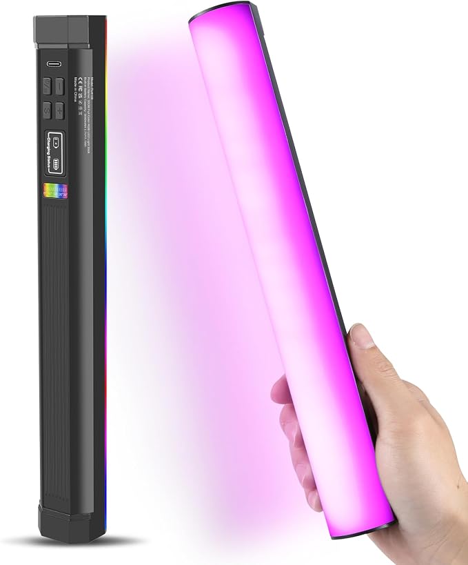 114 LEDs RGB Video Light Wand, Magnetic Handheld Magnetic Tube Light 2500K-9000K CCT & 20 Scene Modes with 3000mAh Battery, 95+ CRI, 120° Beam Angle for Photography YouTube TikTok Vlog by FotStdio