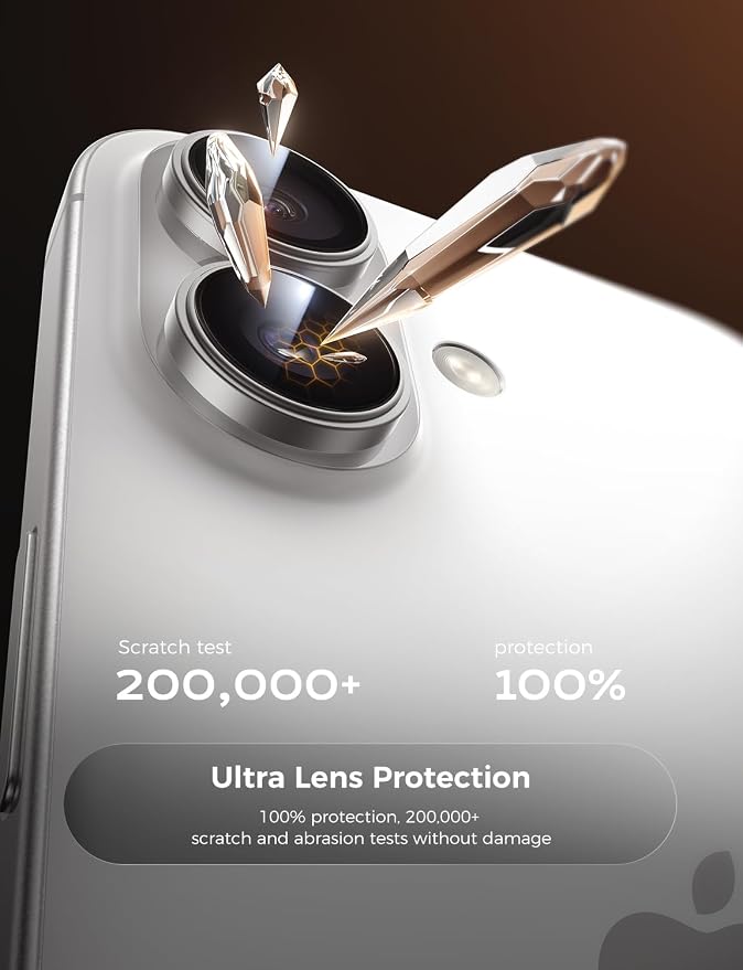 MAGIC JOHN for iPhone 17 Camera Lens Protector [Alignment Kit&1:1 Invisible Fit] 9H Aerospace Tempered Glass, Ultra HD, Metal Individual Ring，Case Friendly, Set of 2,Sliver - Image 3
