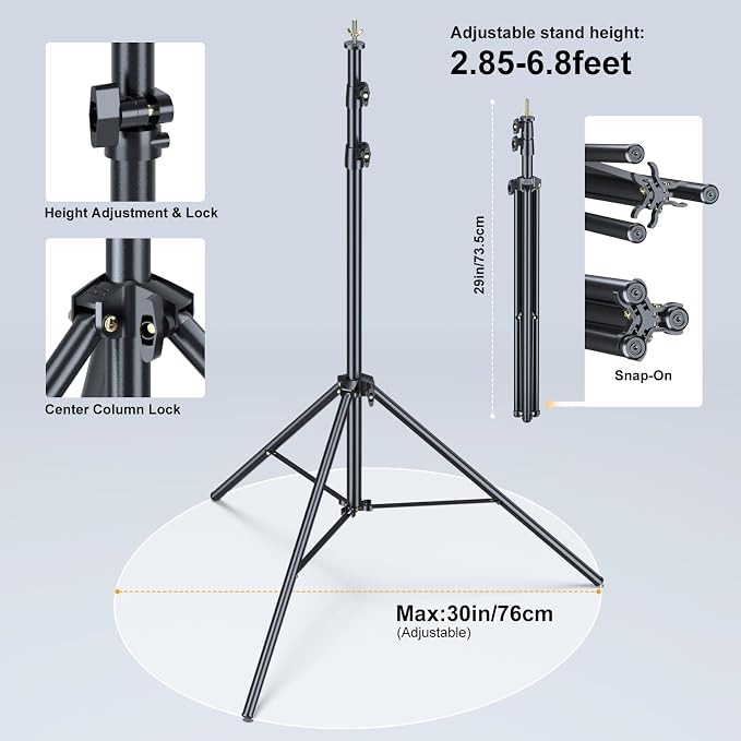 LINCO Lincostore Backdrop Stand Kit 10x7ft for Photography | Adjustable back drop holder frame with clamps, sand bags, carry bag for party, event decoration, wedding & photo studio - Image 7