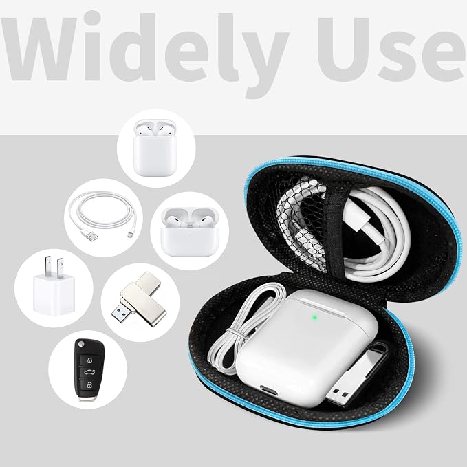 5 Pack Earbud Case Storage Bag with Carabiner for Headphones, Oval | Portable EVA Carrying Case, For Wired/Wireless Headphones, SD Card Storage, Camera Chip - Image 2