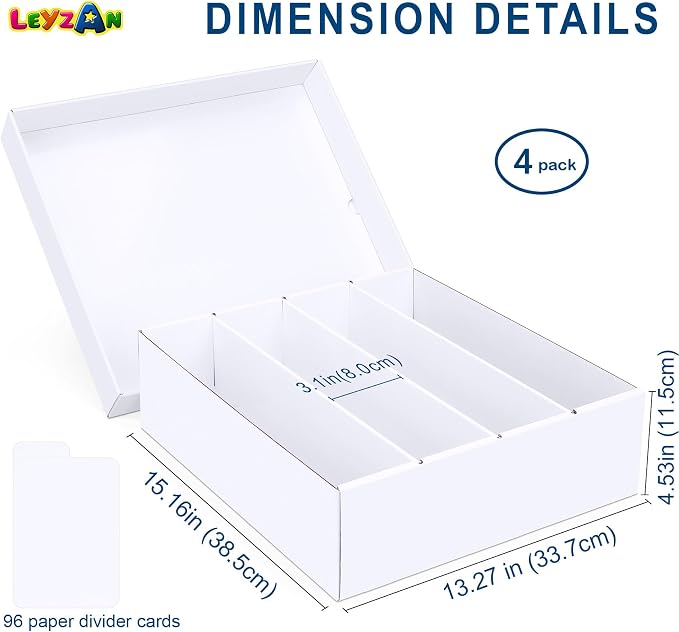 Trading Card Storage Box, 4-Pack Bulk Card Storage for MTG Sports Cards | Durable Cardboard Card Storage Box with Dividers for Top Loaders, Organizers TCG, Magic, Basketball, Game Card Collections - Image 2